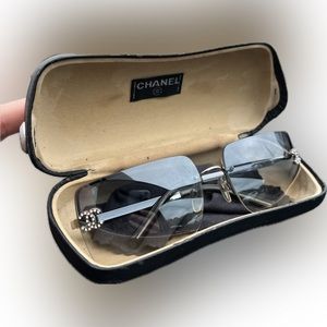 Y2K Chanel Rhinestone CC Sunglasses- Square Gradient Frame